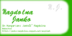 magdolna janko business card